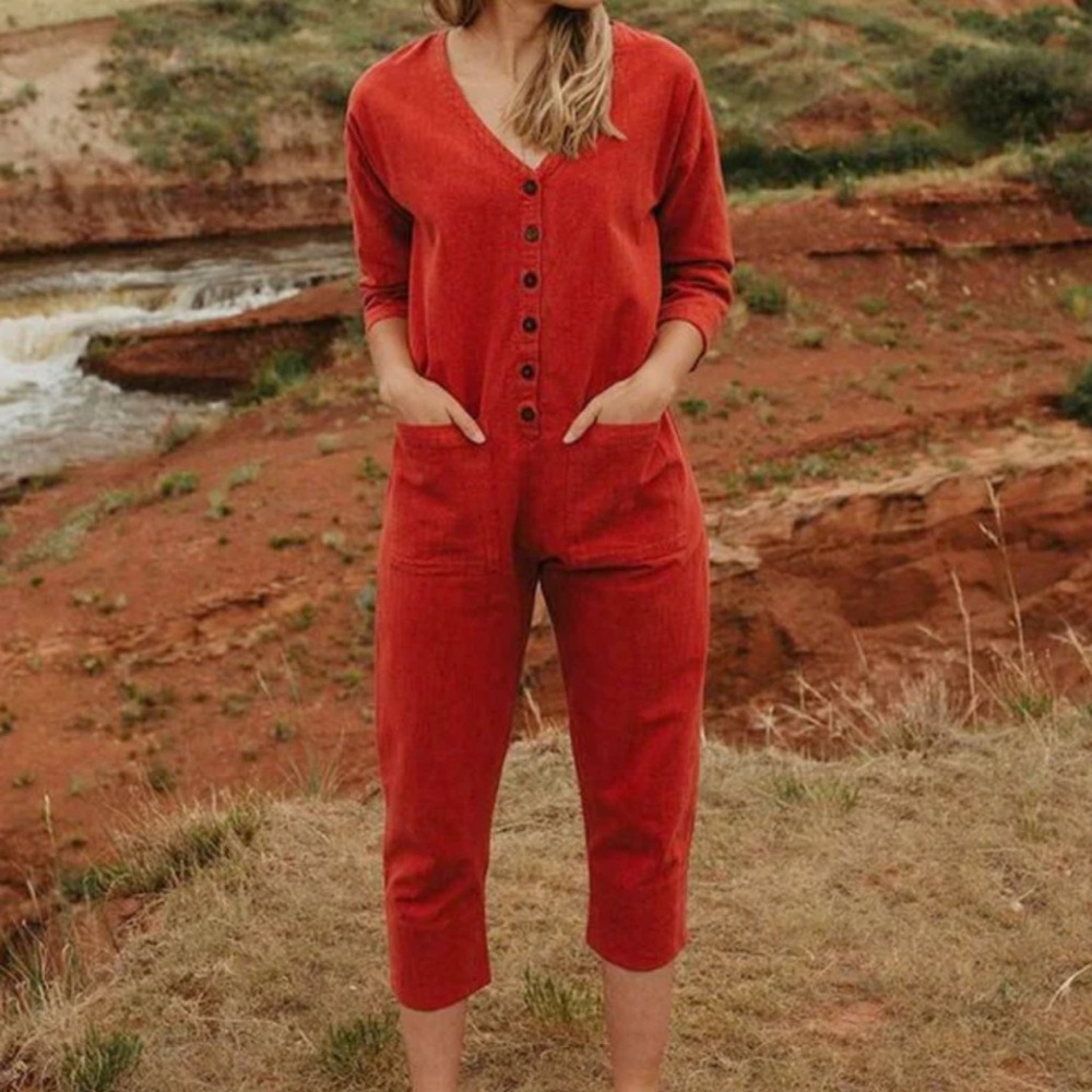 Madder Button-Up Jumpsuit by Happy French Gang